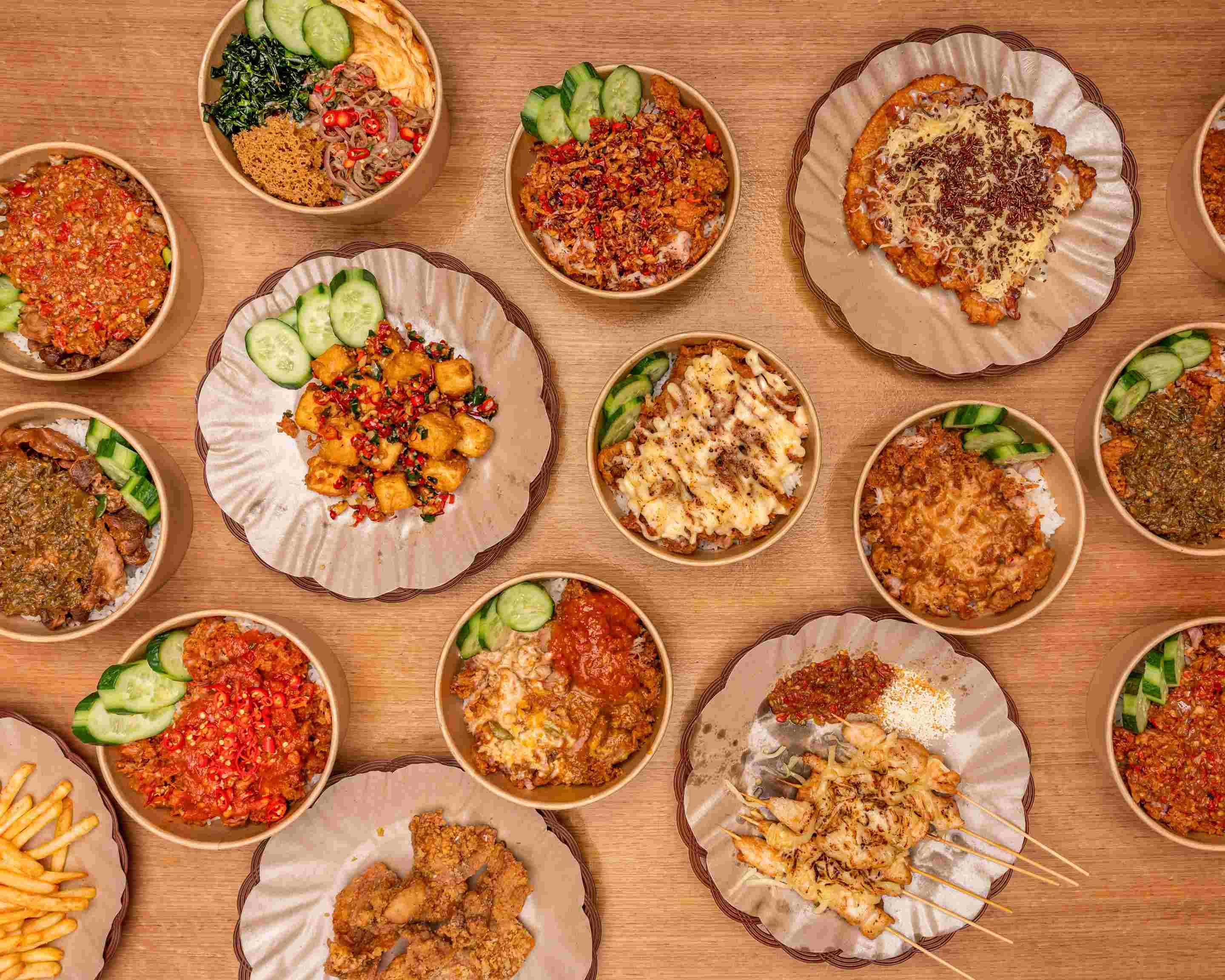 Geprek catering spread